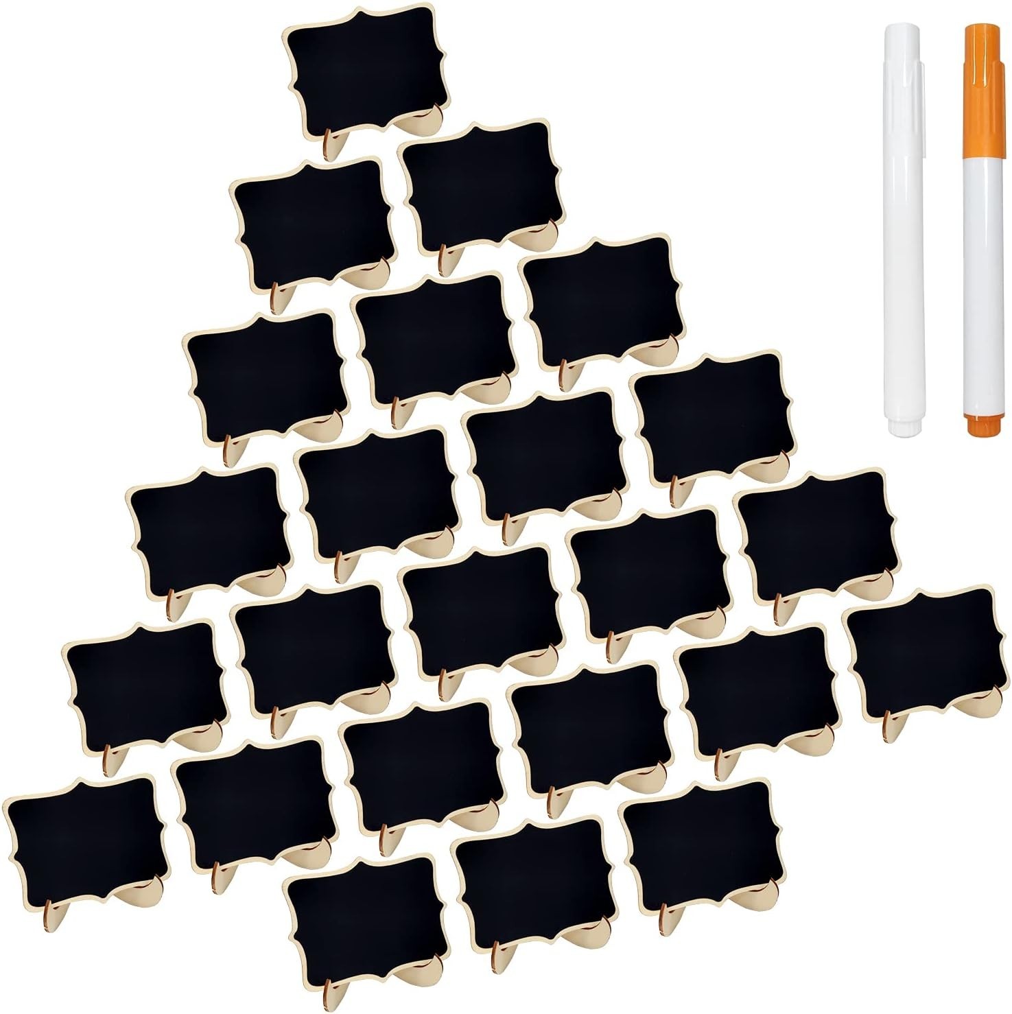 24 Pcs Wooden Mini Chalkboards Signs for Food Signs, Wedding Signs, Message S…