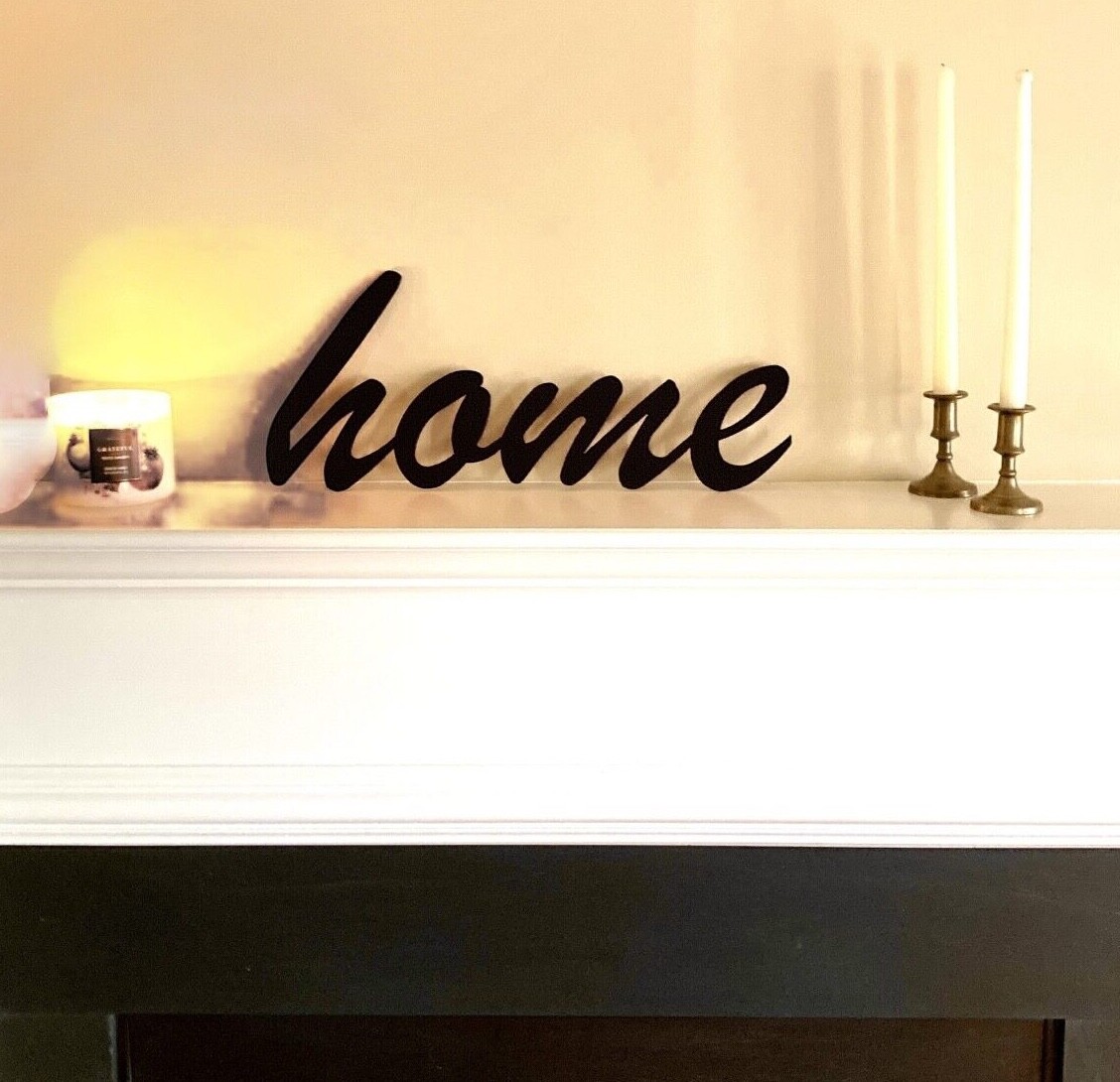 Home – Script Wall Art – Black Powder Coated – 18″ Long x 8″ Tall