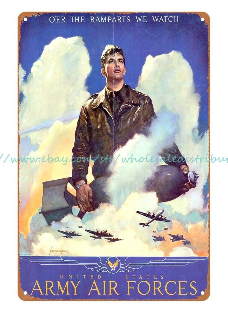 Propaganda in the U.S. , WWII United States Army armedforce tin sign