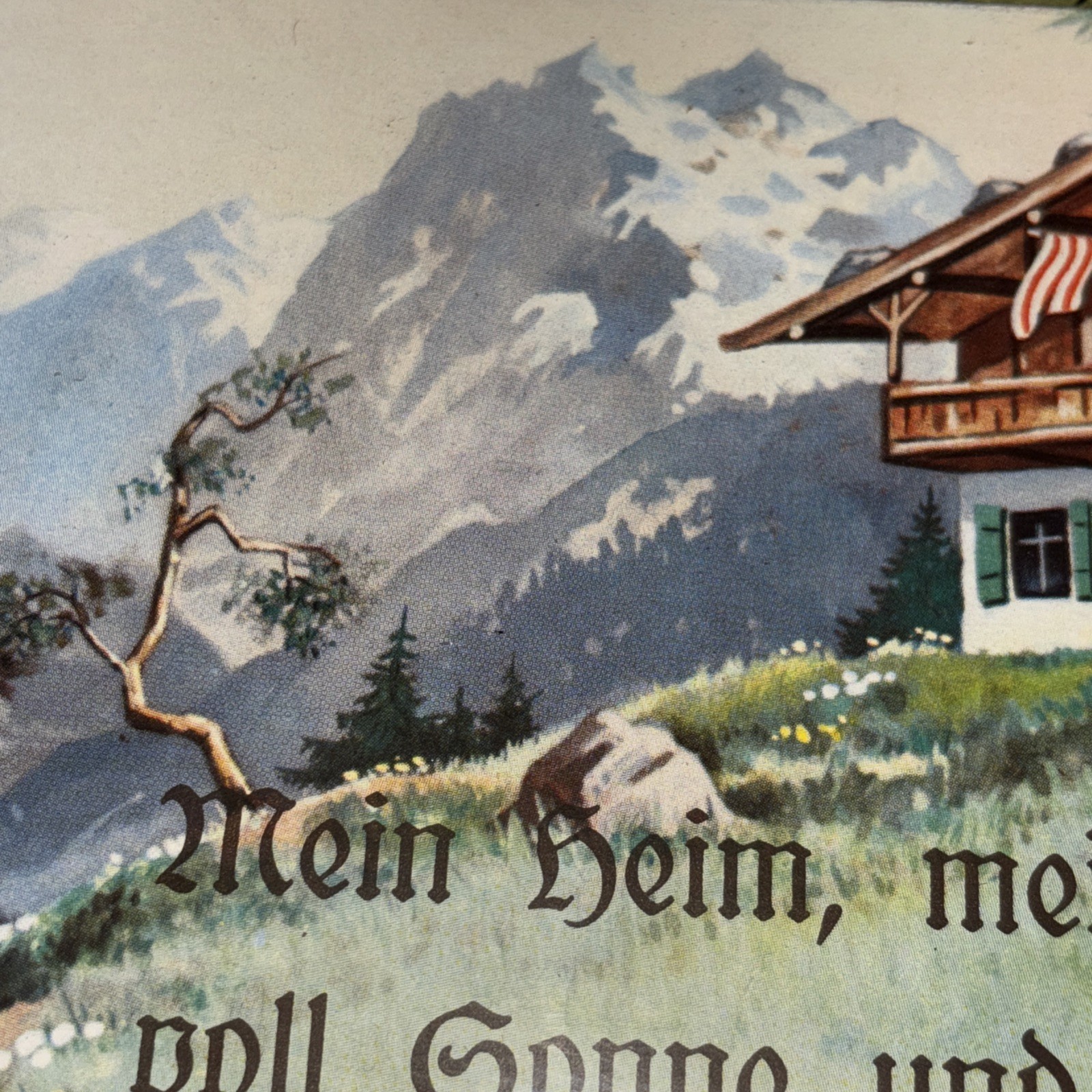 Vintage German Haussegen, “ My Home My Dear Little One”, Longing For Home