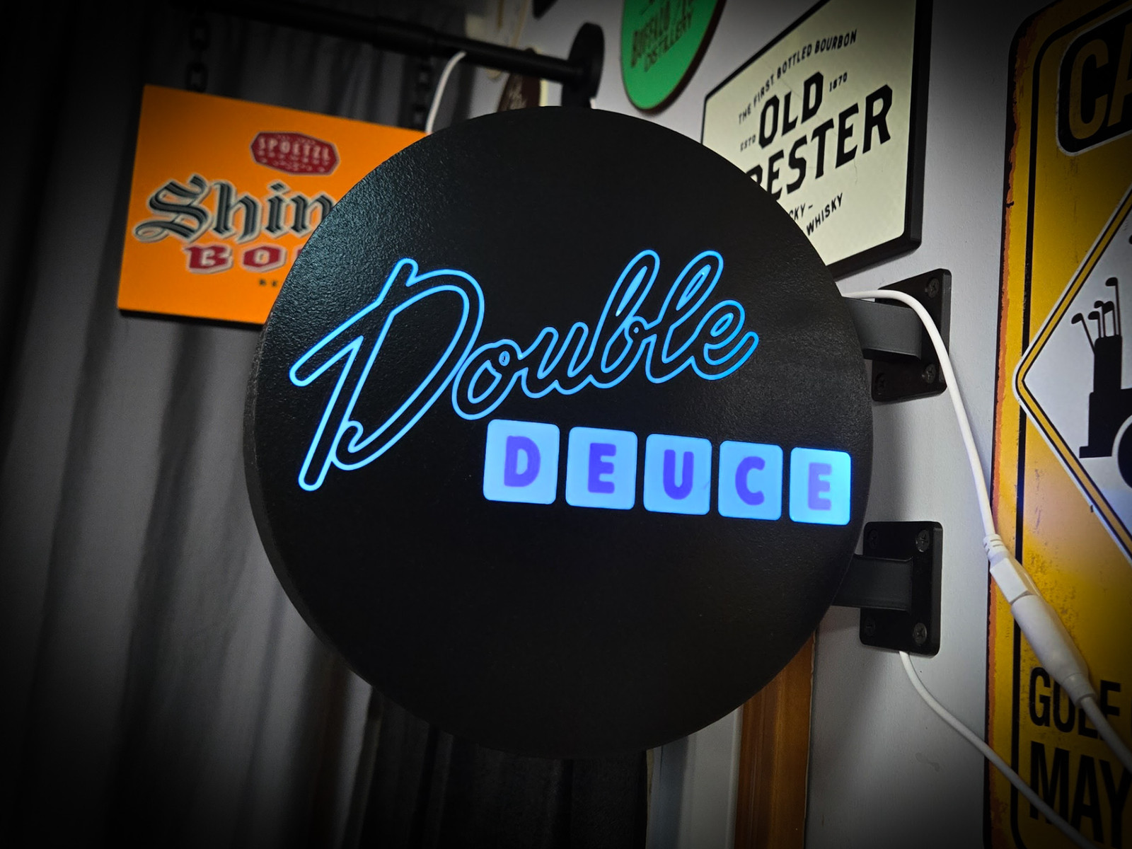 DOUBLE DEUCE (Road House) 12 Inch Light Box LED Sign 3D Printed Wall Decor