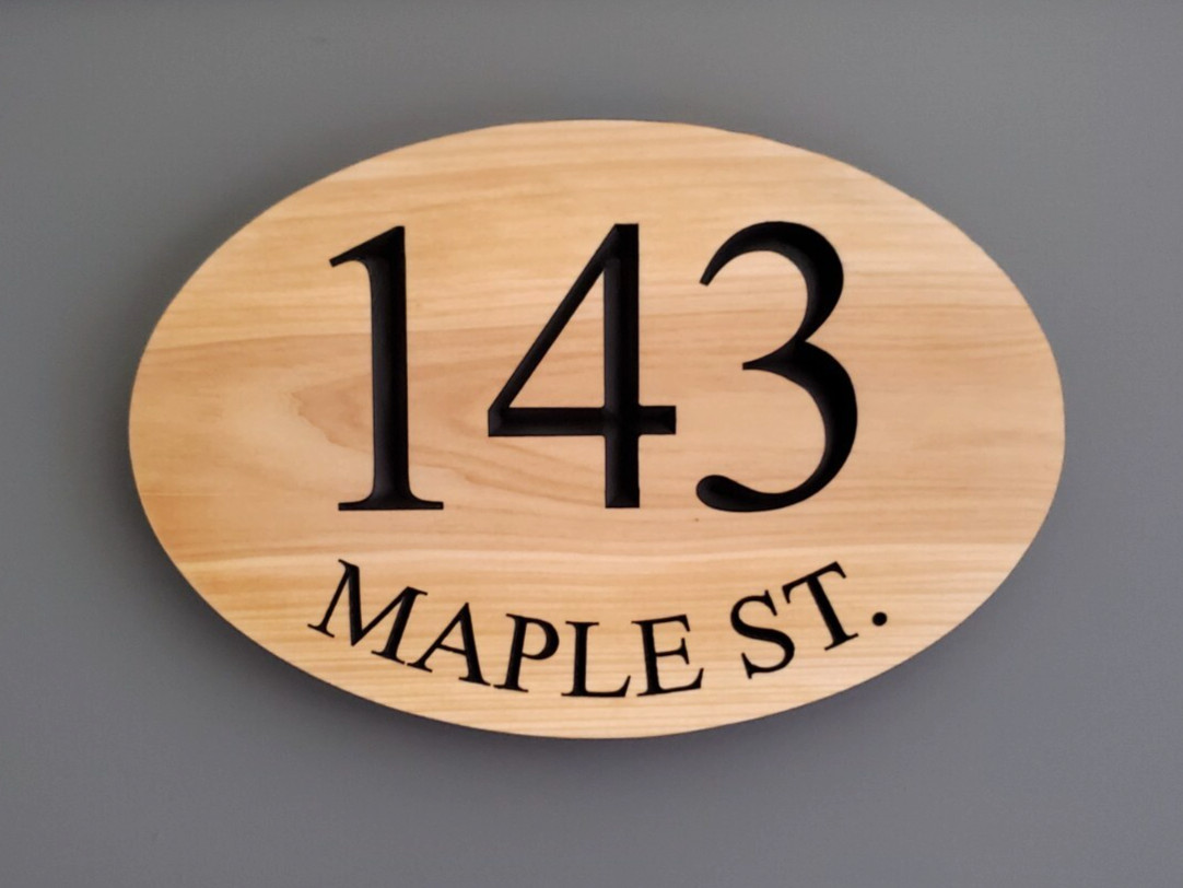 Address Sign Street Name House Number Plaque Carved Wood Custom Personalized