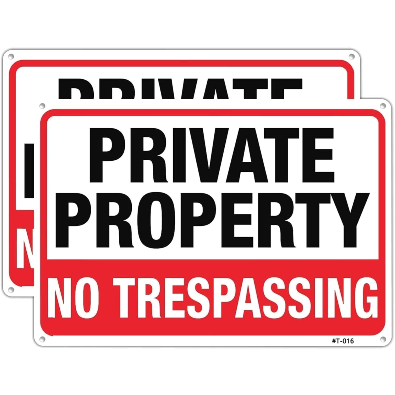 Private Property No Trespassing Signs 10×14 Aluminum Weatherproof 2 Pack