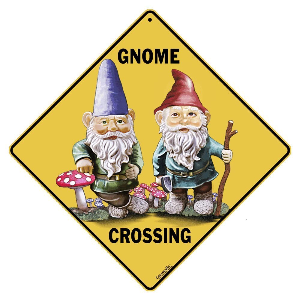 Gnome Crossing 12″ X 12″ Aluminum Sign (X341)