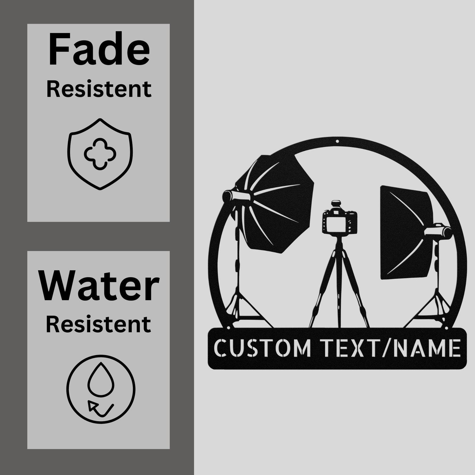 Custom Photography Studio Metal Sign Personalized Decor for Photographers