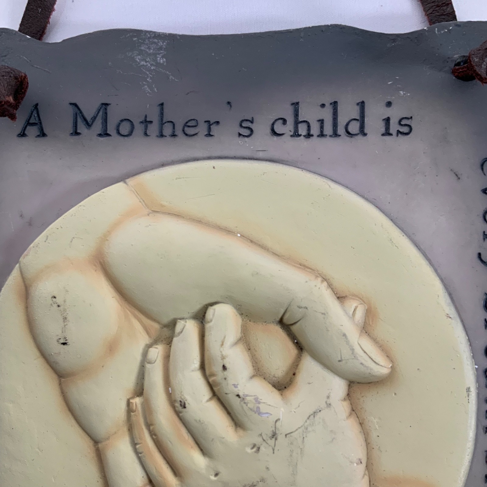 Mother Child Hands Sentimental Quote Wall Plaque Hanging Decor 6.5 in