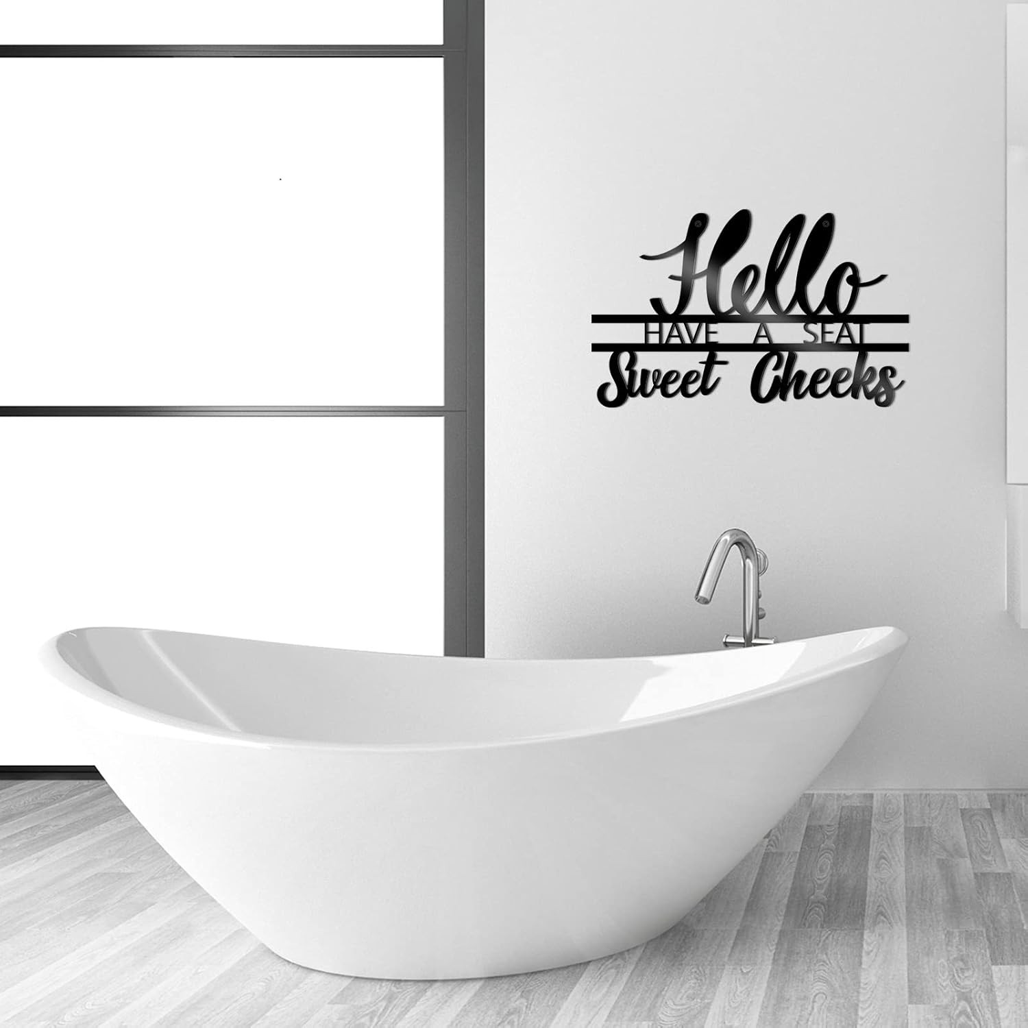 Hello Sweet Cheeks Sign Have a Seat Wall Sign Metal Bathroom Wall Decor Funny Ba