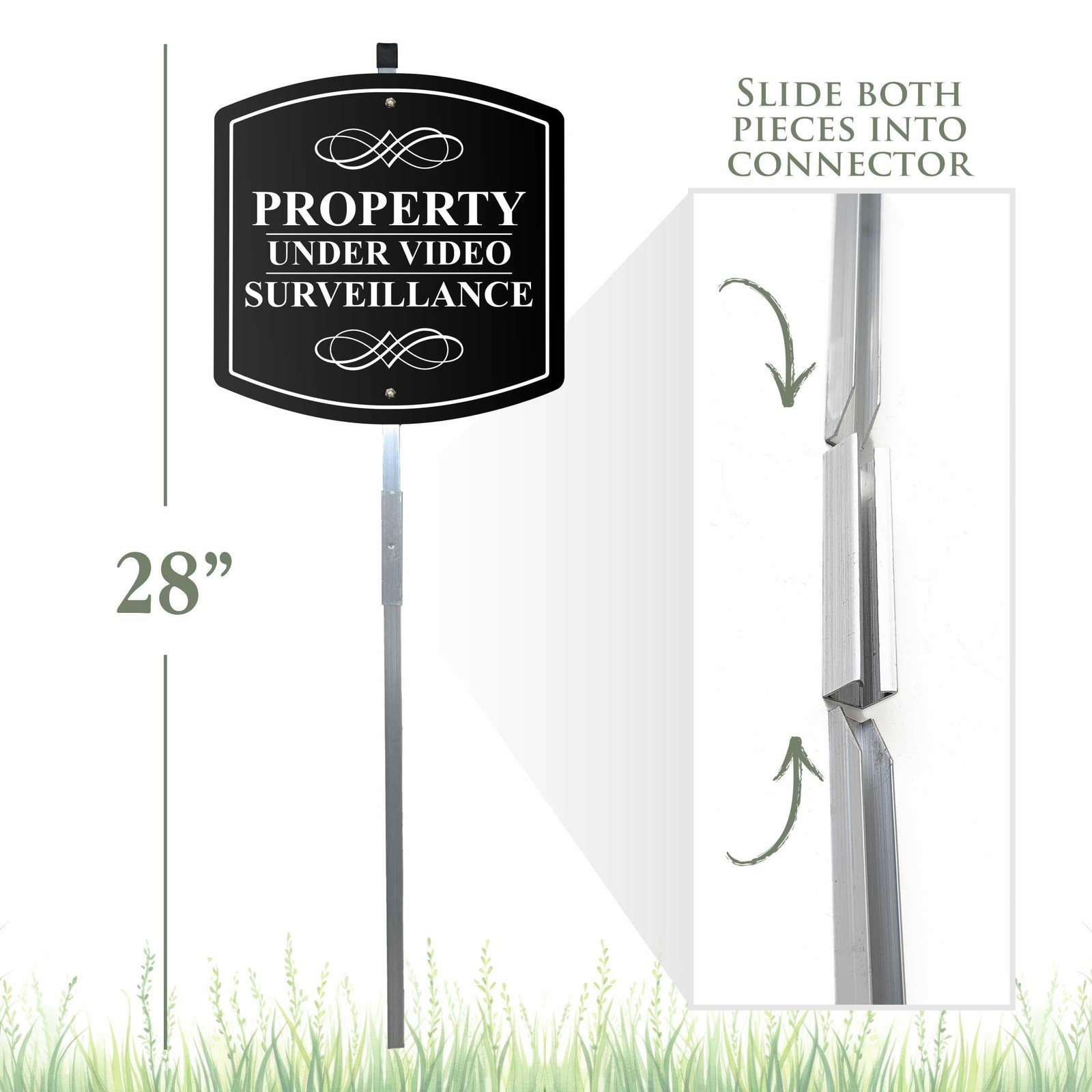 Property Under Video Surveillance Yard Sign – Aluminum Stake Sign