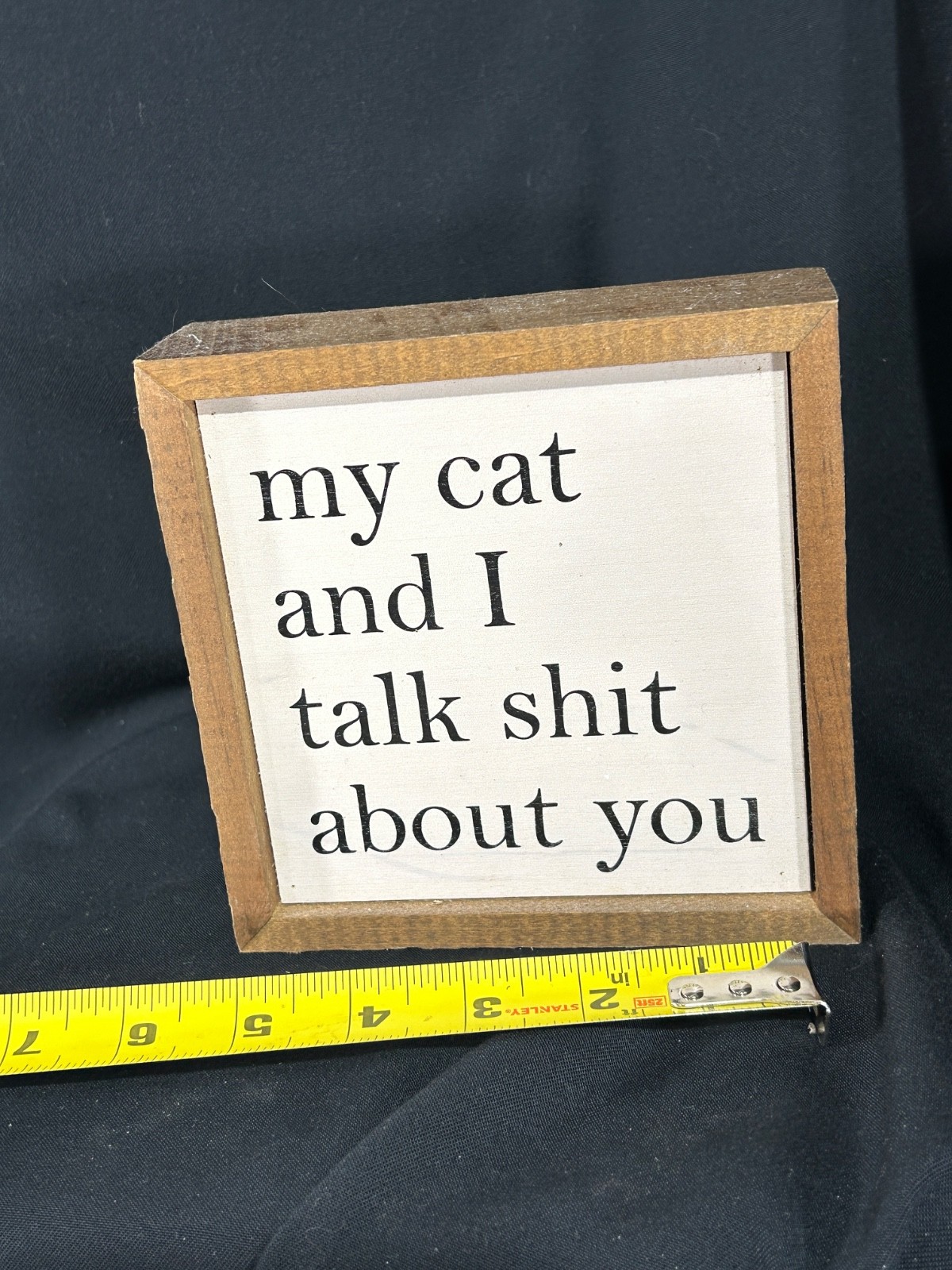 My Cat and I Talk About You wood sign 6×6 made in USA