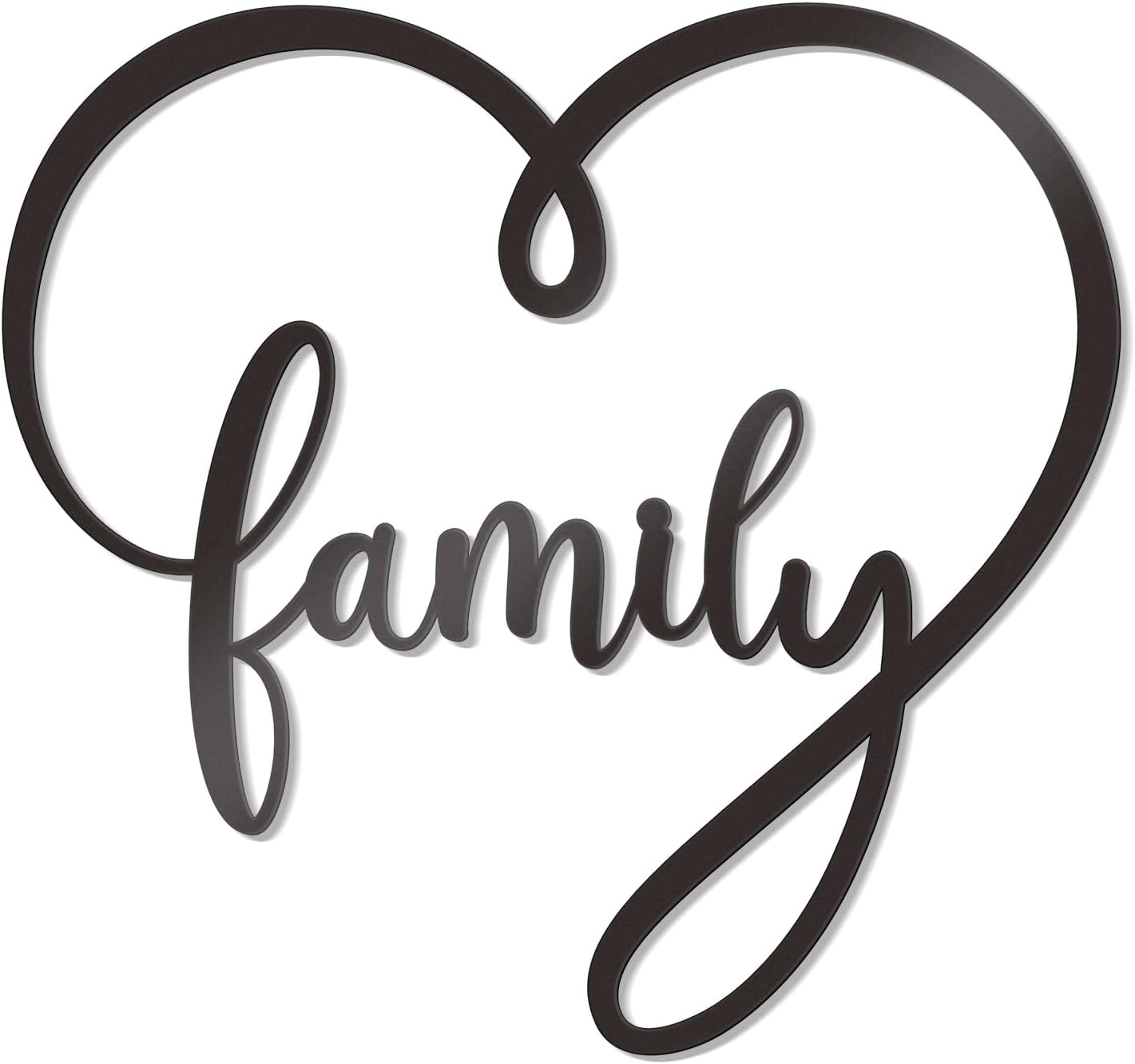 Heart Family Wall Decor Family Sign Black Metal Wall Art Love Heart Family Signs
