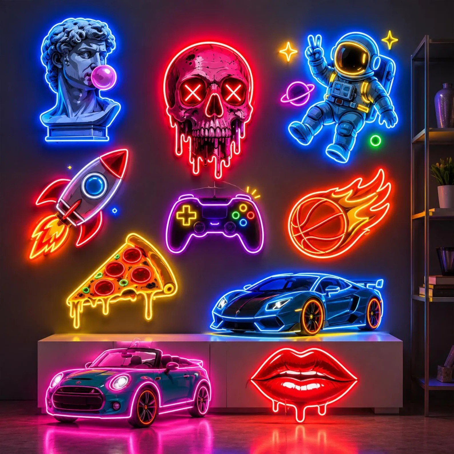 Personalized Logo Neon Sign Custom UV Print Sign for Business Wall Decor