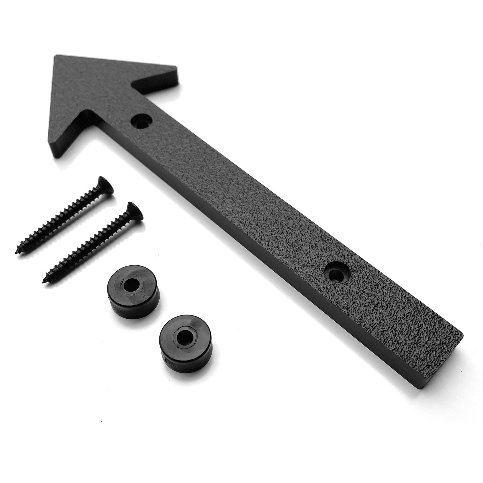 Plastic Arrow Sign, 6 inches long with hardware included, 6 inches, Black