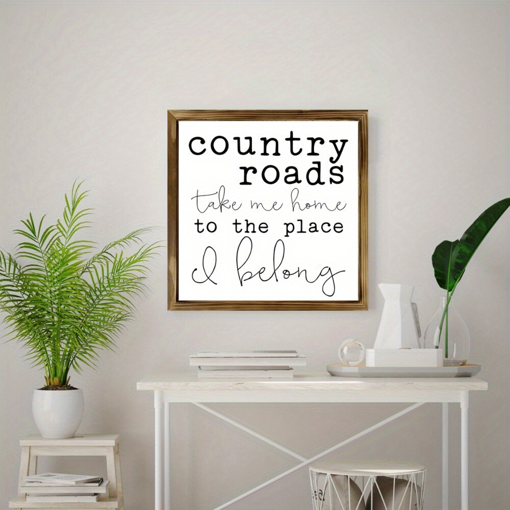 1PC Country Road Sign Country Farmhouse Style Wood Panel Painting