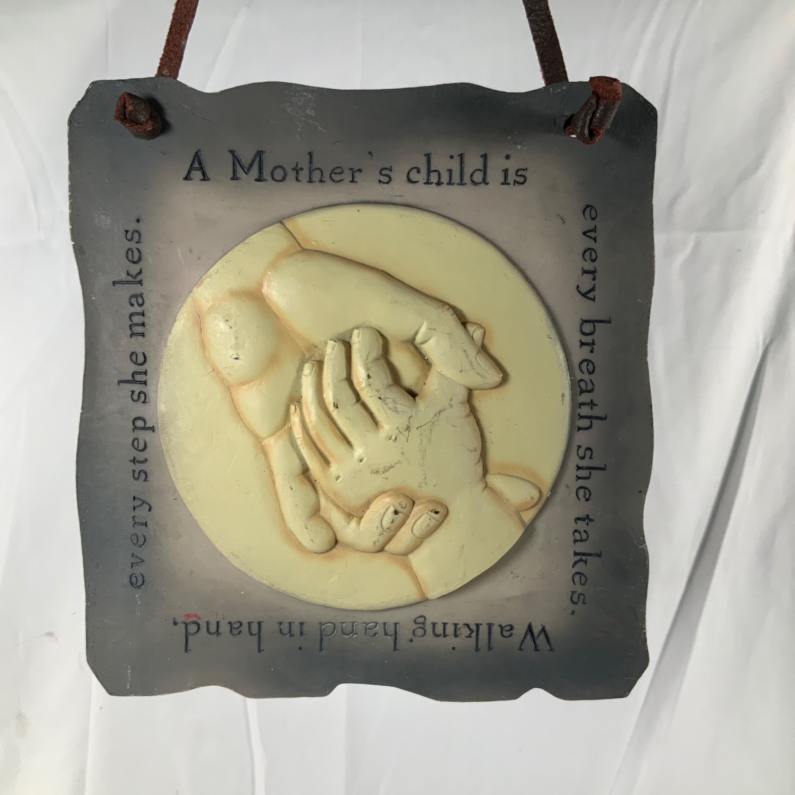Mother Child Hands Sentimental Quote Wall Plaque Hanging Decor 6.5 in