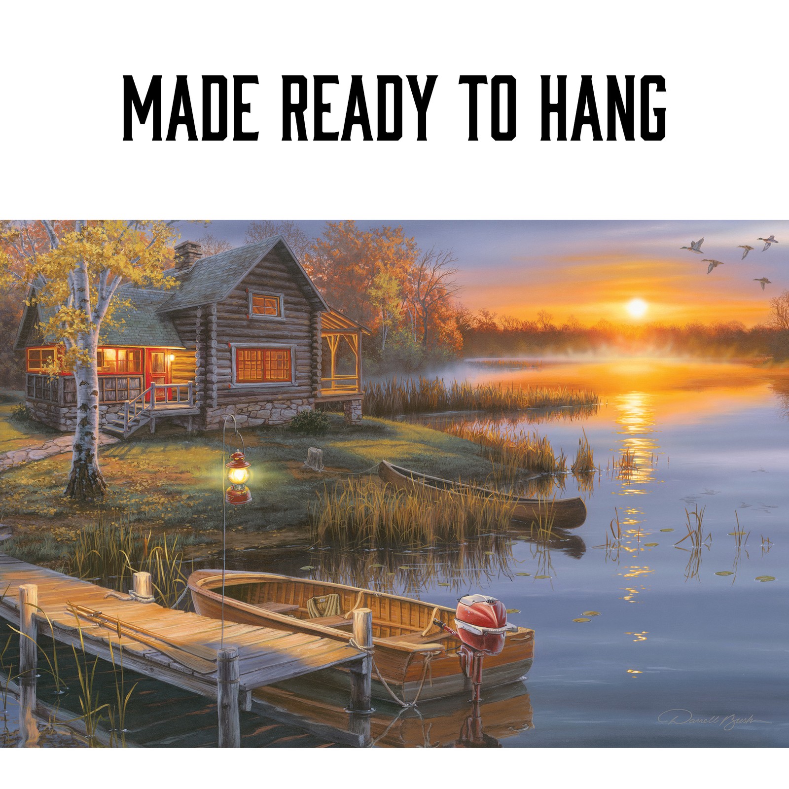 Rivers Edge Products LED Canvas Wall Art, 24″ x 16″, Fiber Optic Light Up Wall