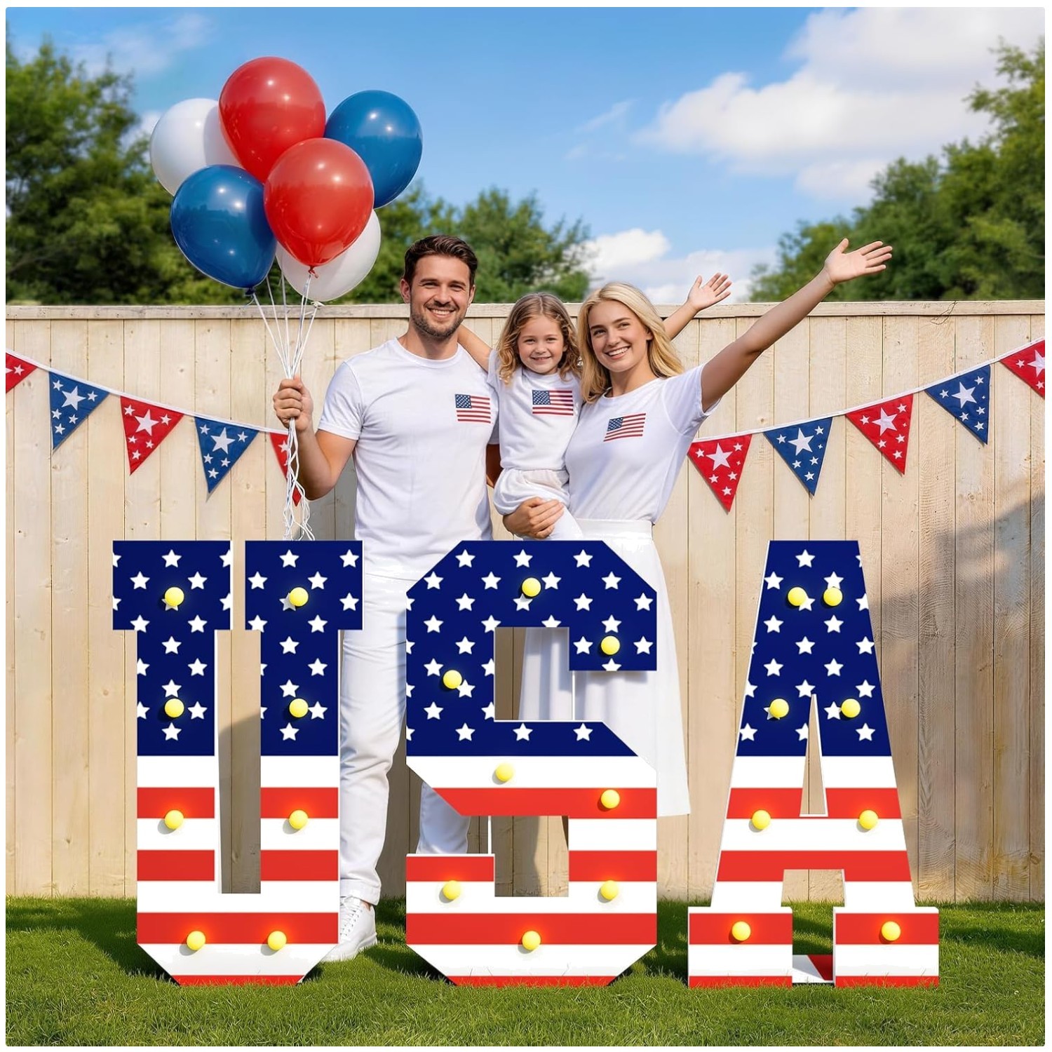 Labor Day Decorations 3FT Marquee Letters Light Up