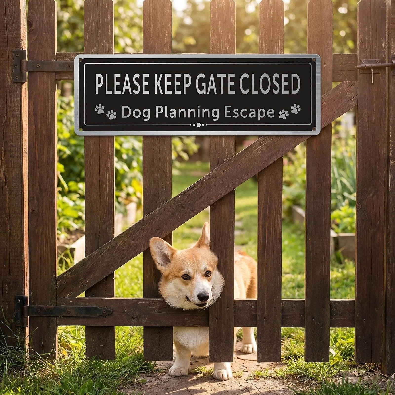 2 Pack Please Keep Gate Closed Sign – Please Close the Gate Metal Sign