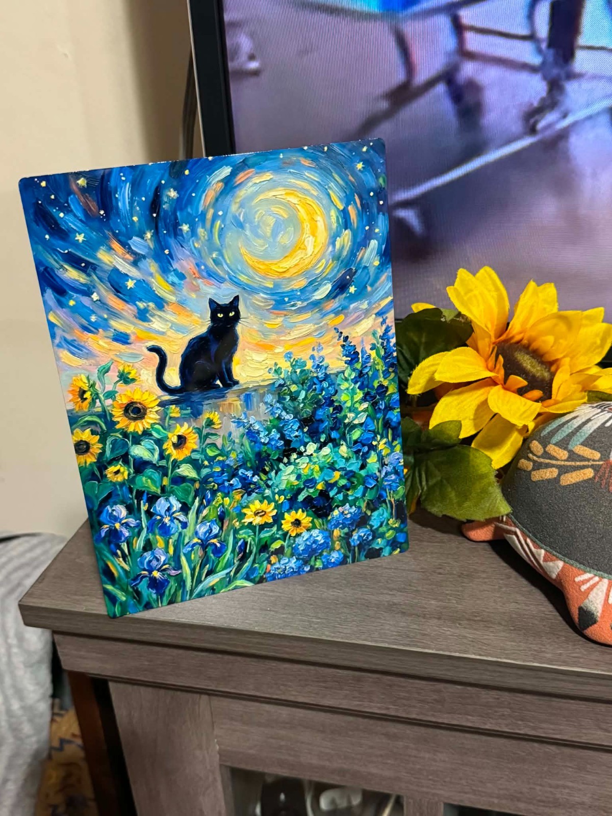 Artsy Cat Metal Sign home decor