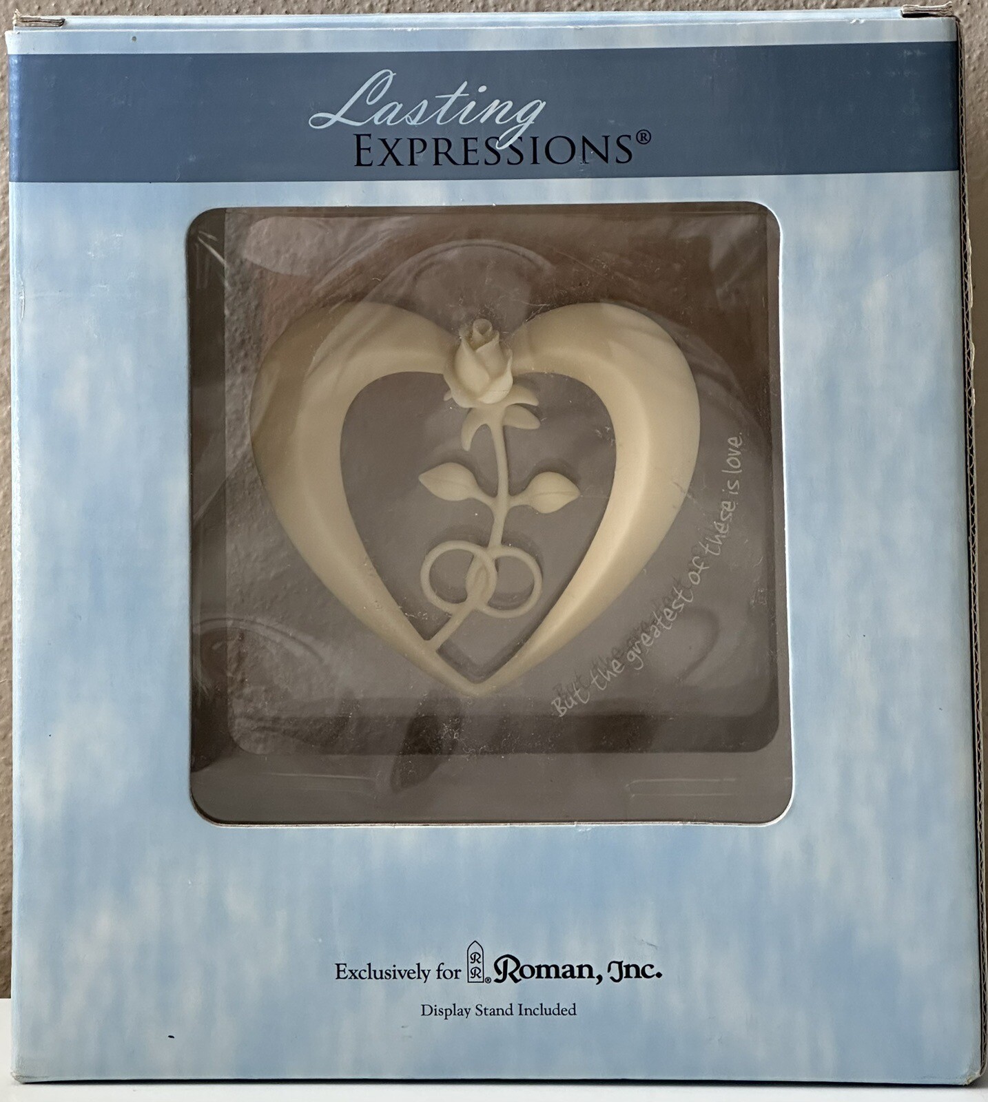 Lasting Expressions Heart Rose Plaque Wedding Anniversary Love Gift