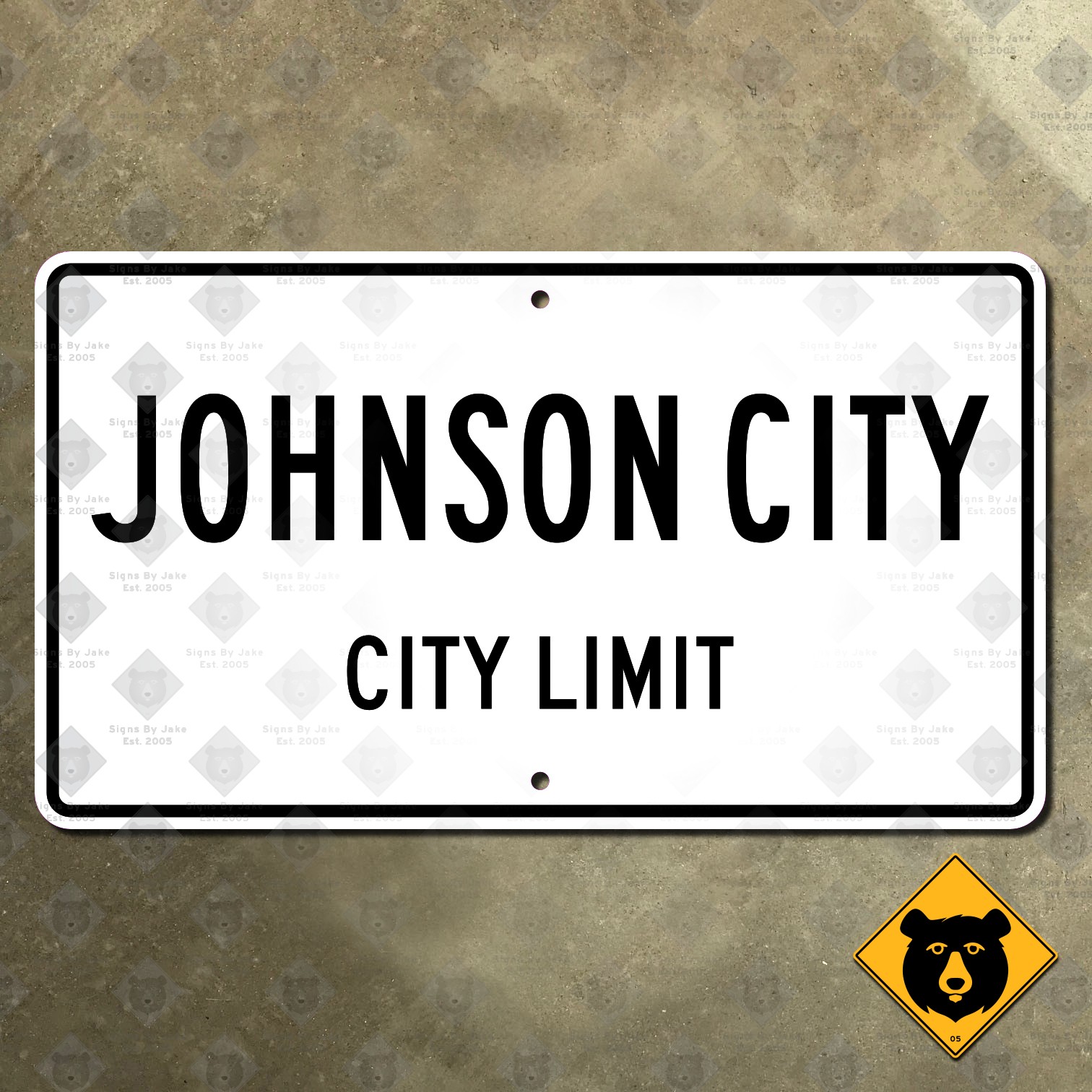 Johnson City Tennessee city limit marker highway road street sign 14×8