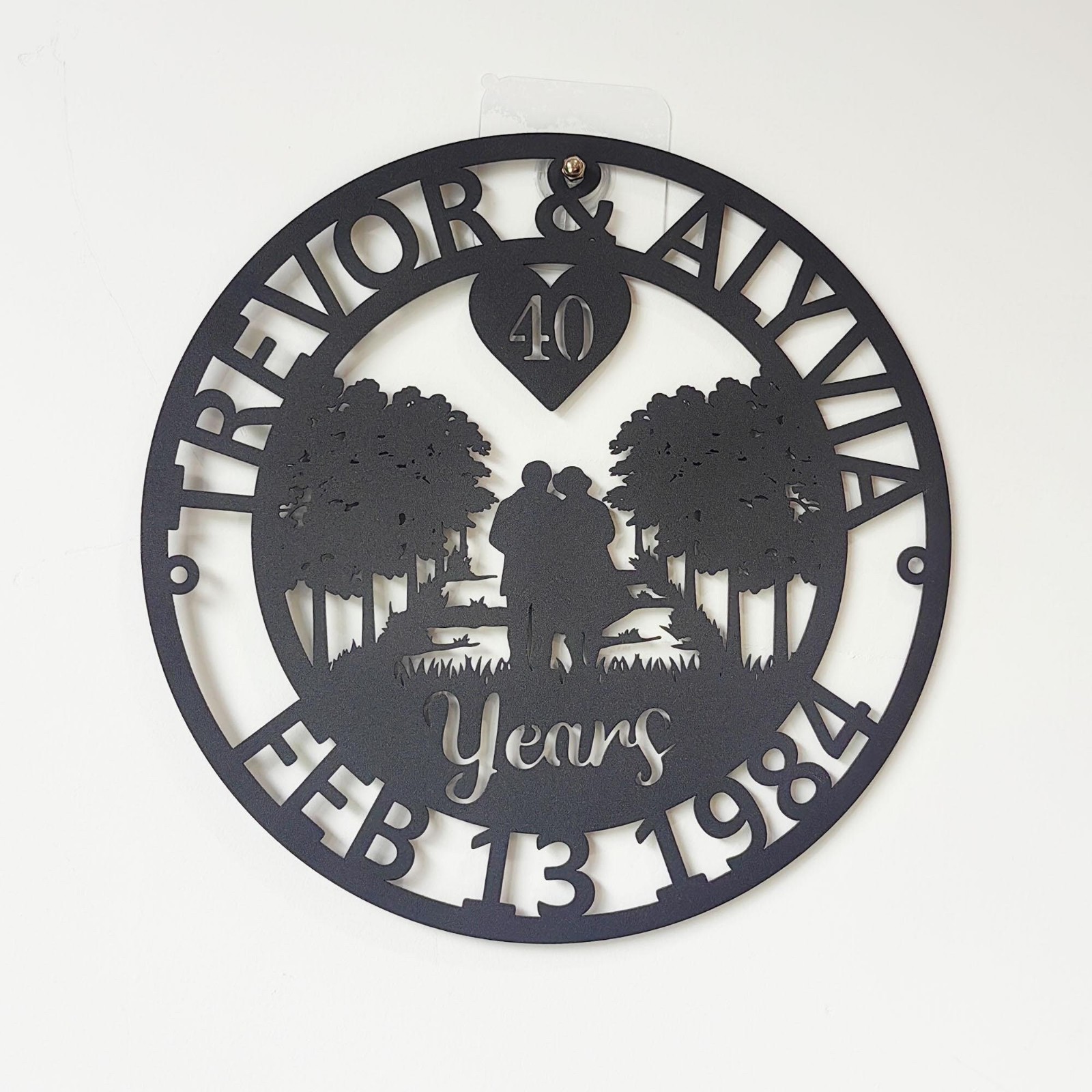 Personalized Anniversary Metal Wall Art, Custom Couple Years Sign