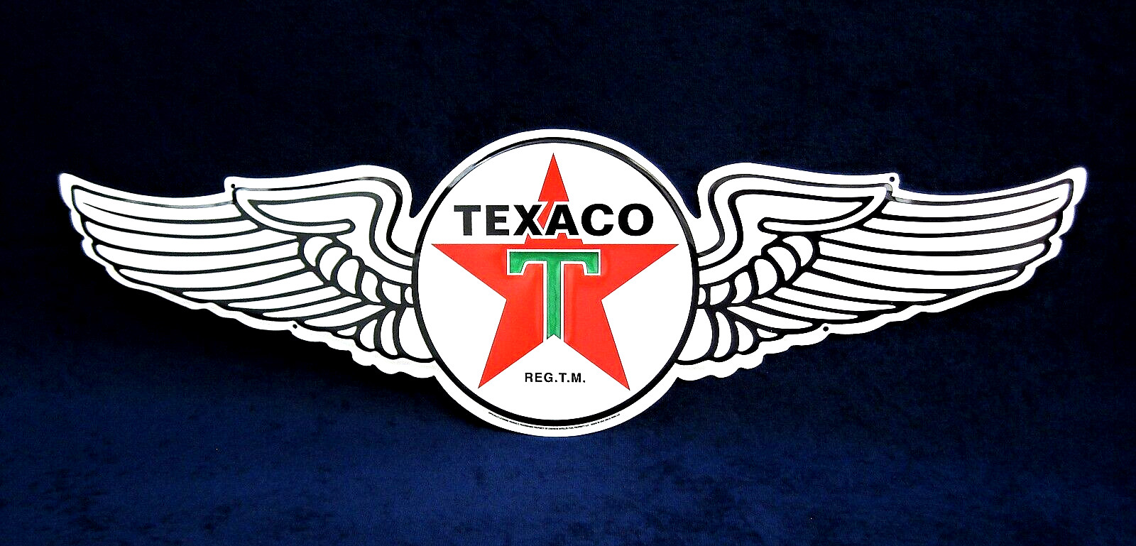 TEXACO Wings -*US MADE*- Die-Cut Embossed Metal Sign – Man Cave Garage Shop Bar