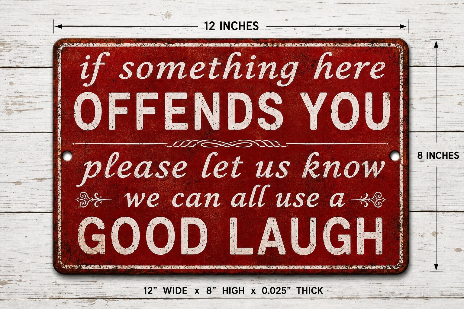 If Something Here Offends You Funny Metal Tin Sign Bar Decor 8×12 Wall Art.