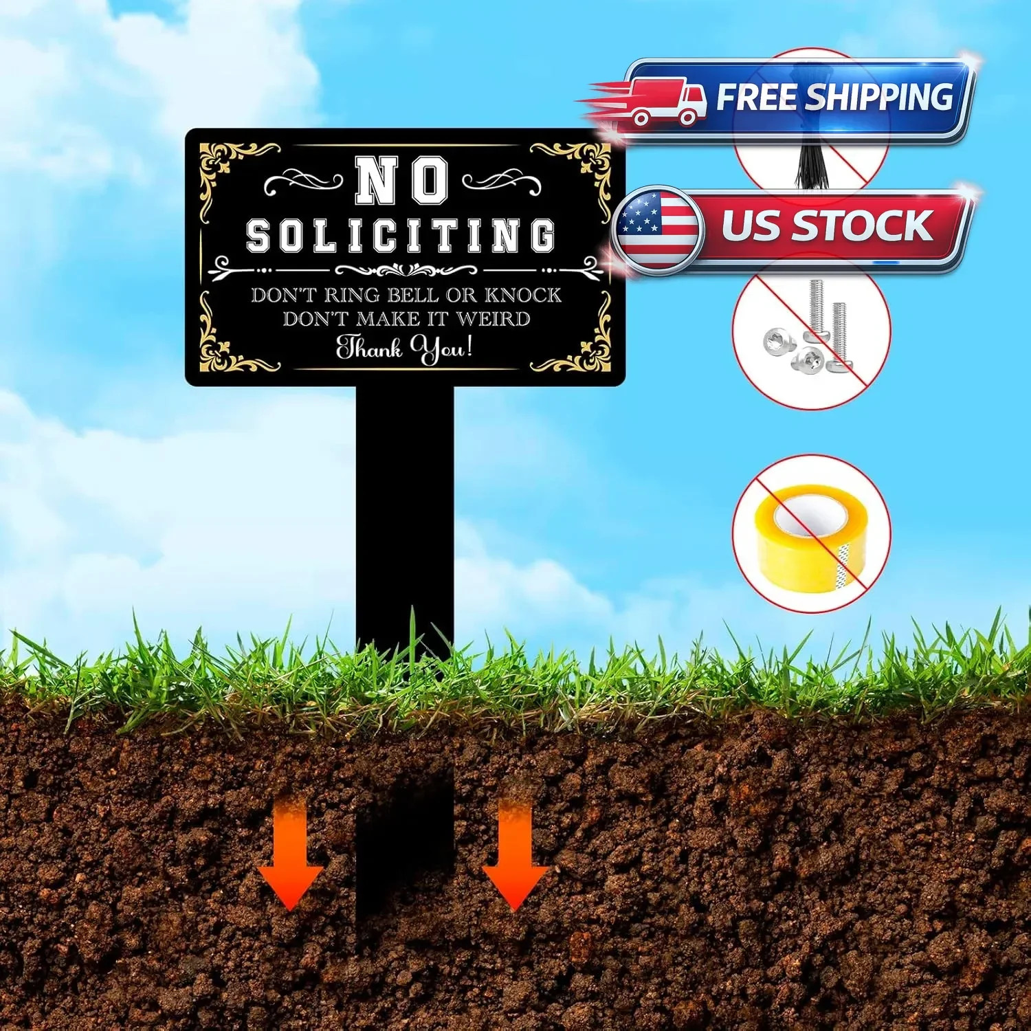 Private Property No Trespassing for House Yard No Soliciting No Loitering Signs