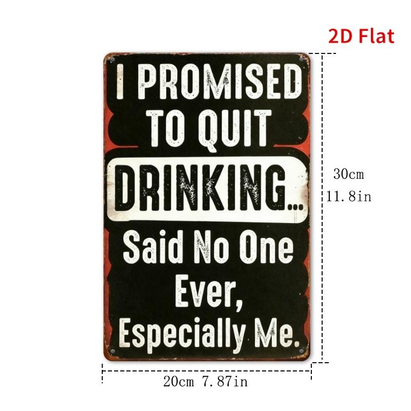 Drink Pattern Metal Sign 7.87×11.8 Inches