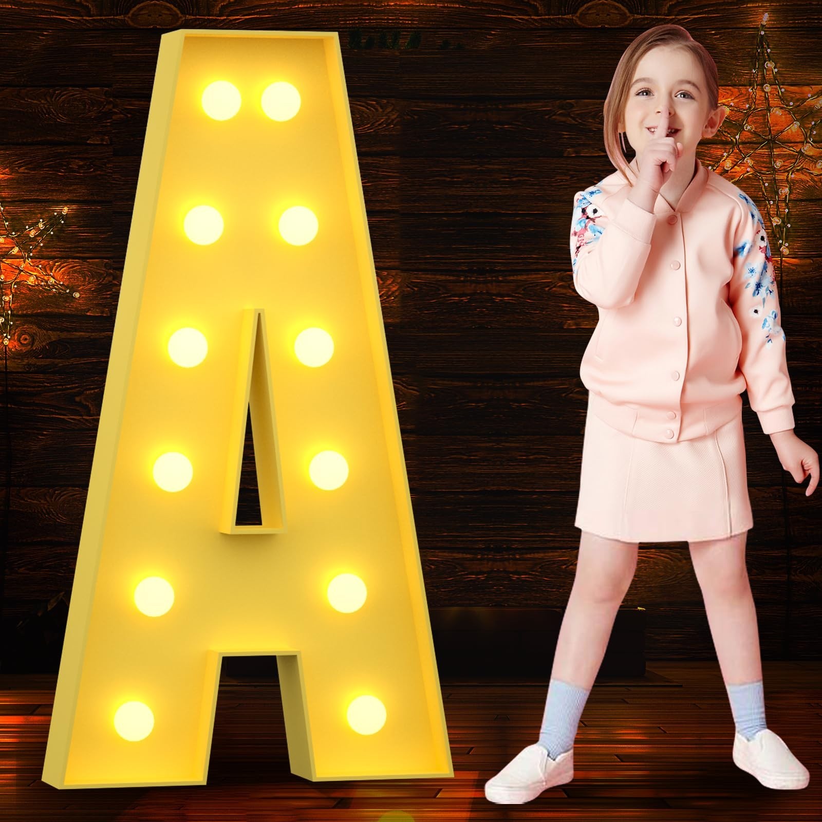 4FT Marquee Light Up Letters A, Big Marquee Letter for Baby Shower Birthday E…