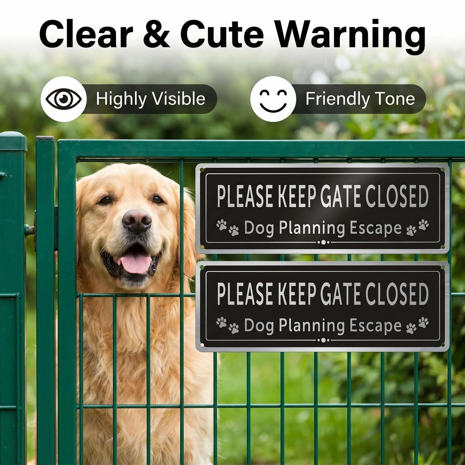 2 Pack Please Keep Gate Closed Sign – Please Close the Gate Metal Sign