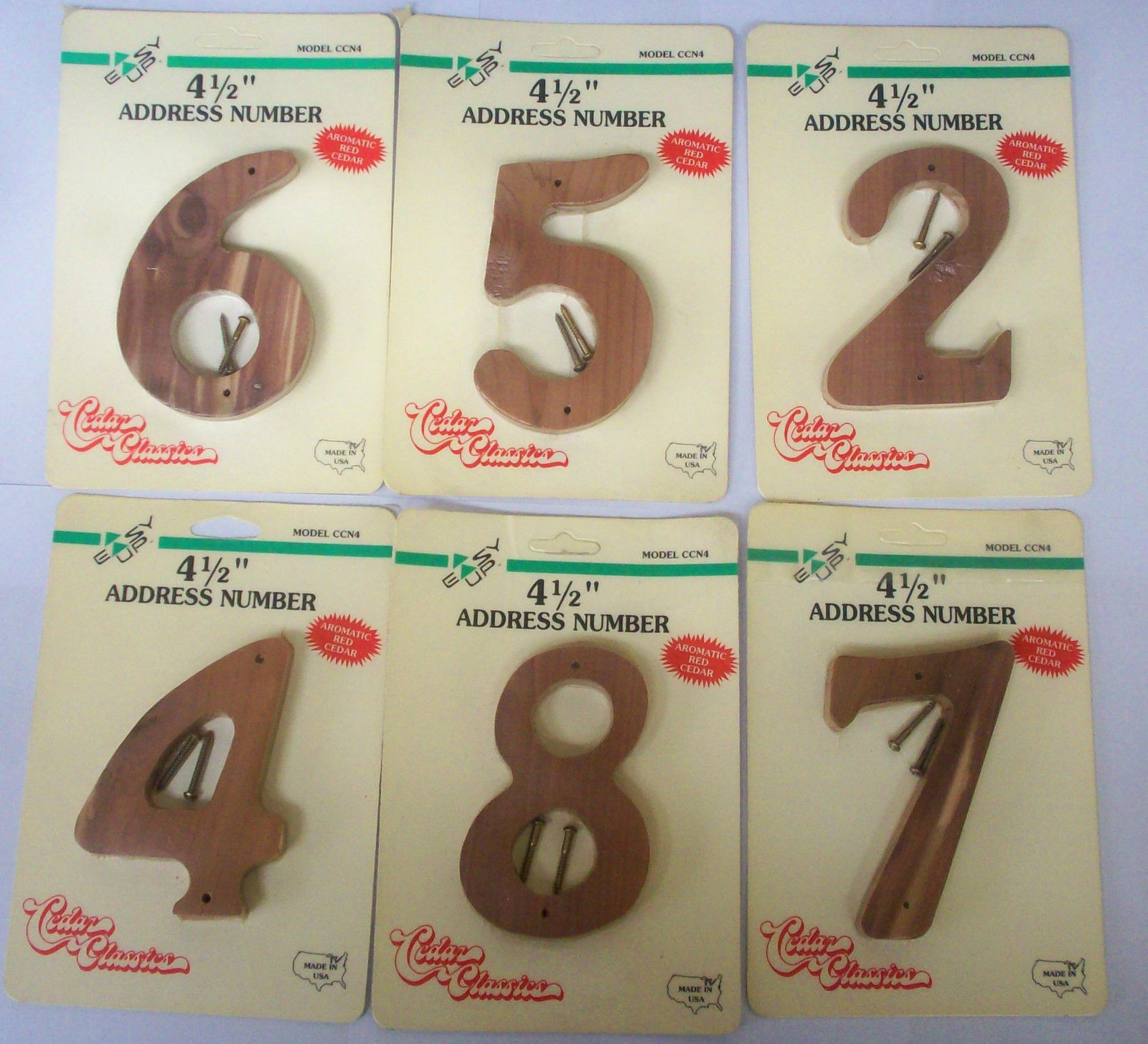 Cedars Classics Handcrafted Aromatic 4-1/2″ Solid Red Cedar Home Address Numbers