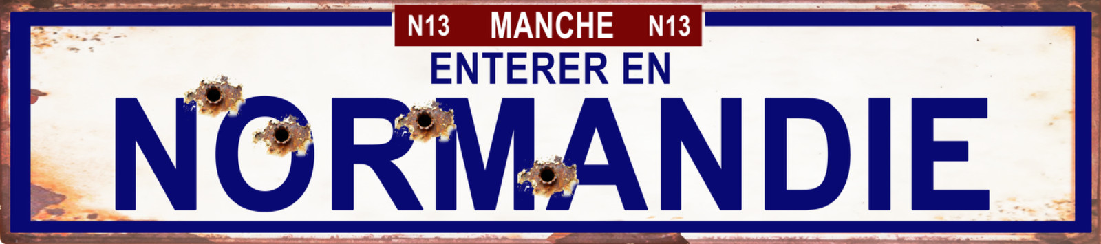 Vintage 4×18 in WW2 Street Signs (Normandy/Normandie)