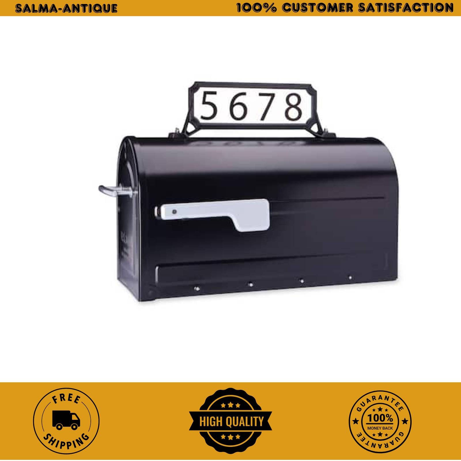 Architectural Mailboxes Manhattan Address Plaque Black Modern House Sign 3460B10