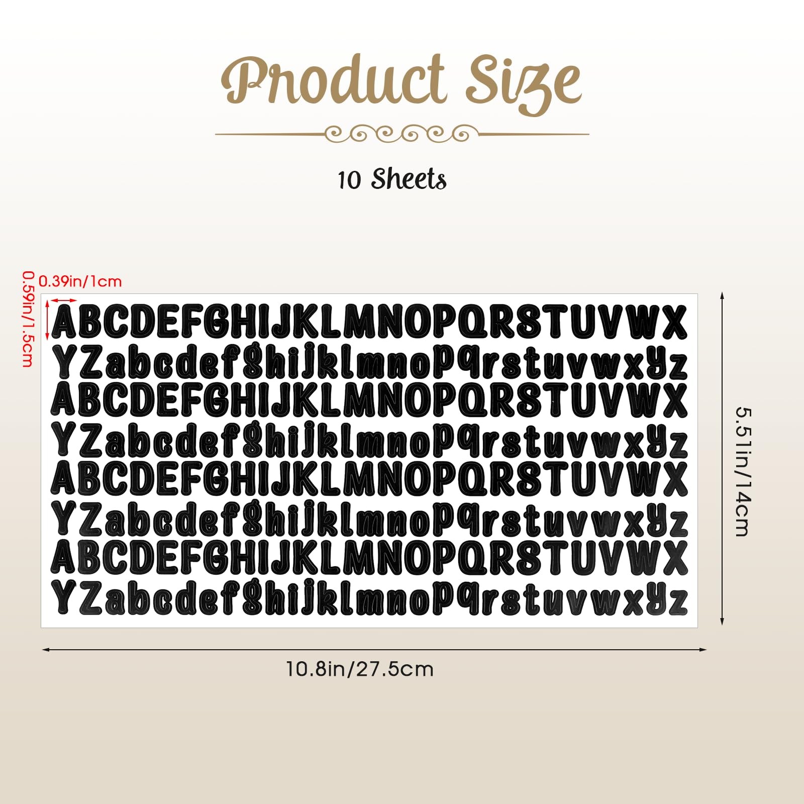 1/2 Inch Black Vinyl Letter, 2080 Pieces Self-Adhesive Alphabet Stickers Wate…