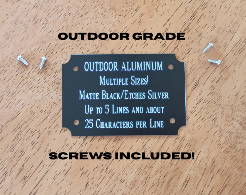Outdoor Matte BLACK NAME PLATE ART-TROPHIES-TAXIDERMY-FLAG CASE, with 4 screws
