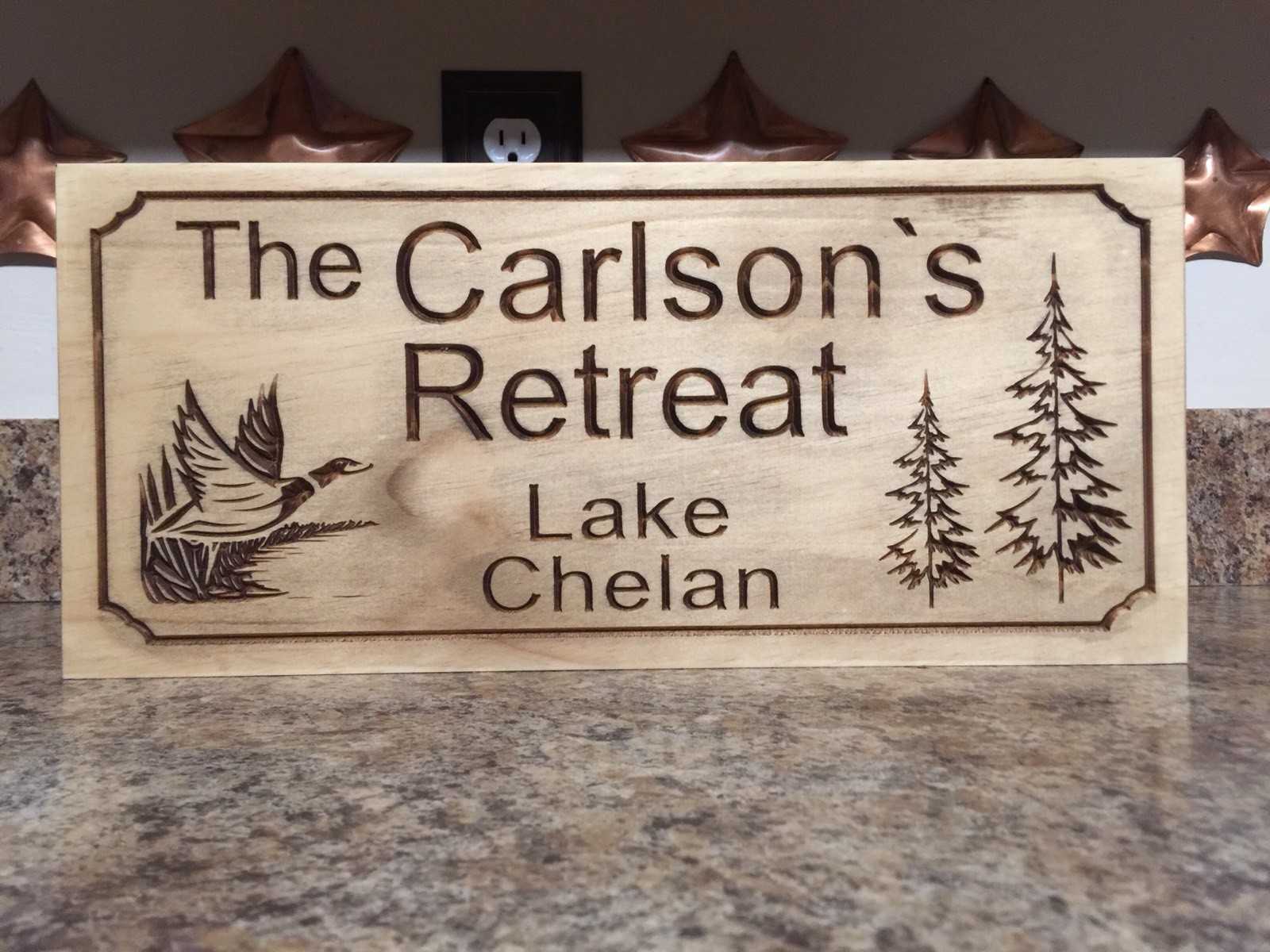 Personalized Cabin Retreat Vacation Lake House Family Campsite Signs Gift Trout