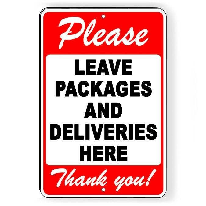 Packages And Deliveries Here Sign / Decal I305 / Magnetic Sign