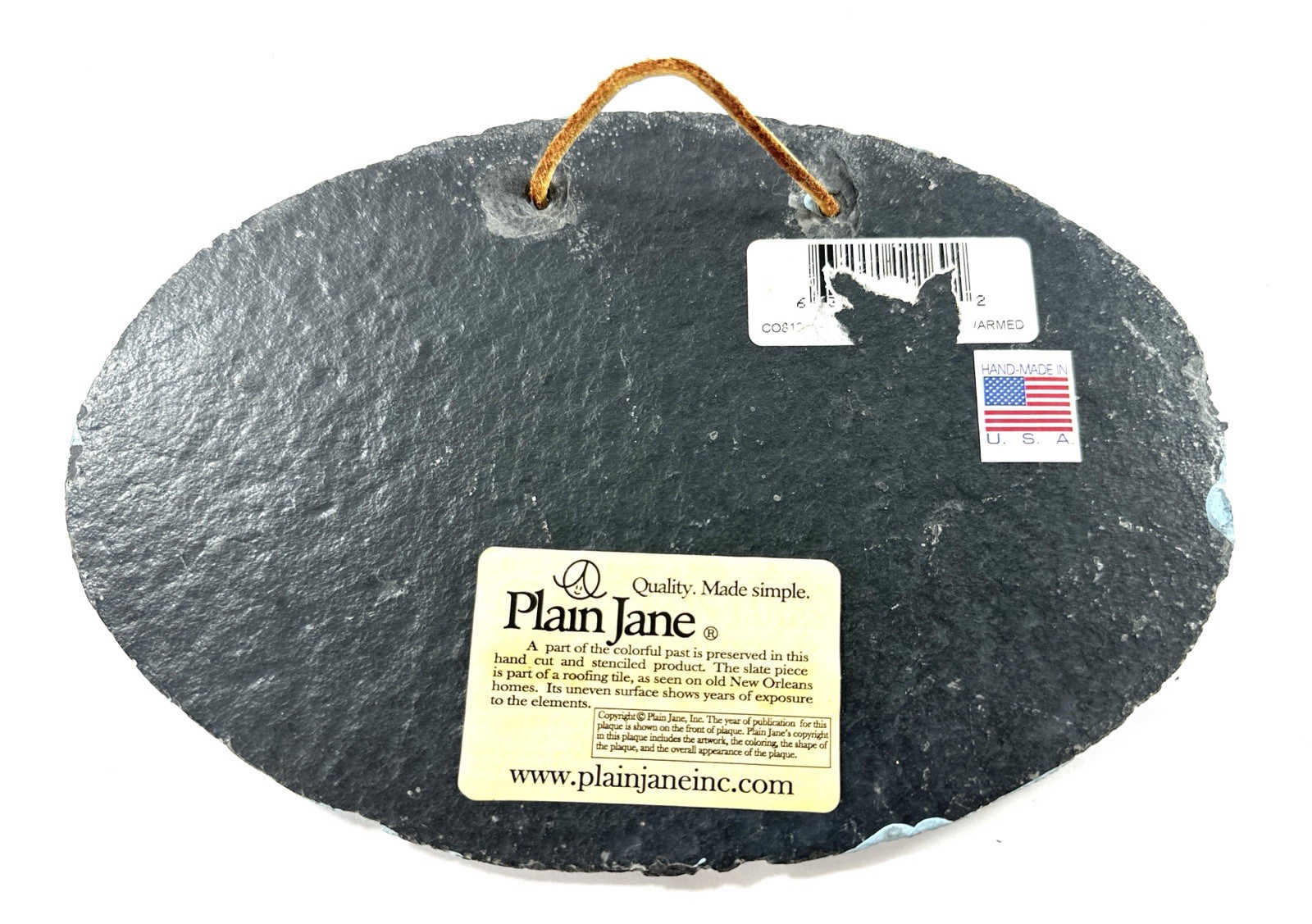 Plain Jane Snowman Family Slate Wall Plaque Winter Hearts Warmed Sign 9.5” USA