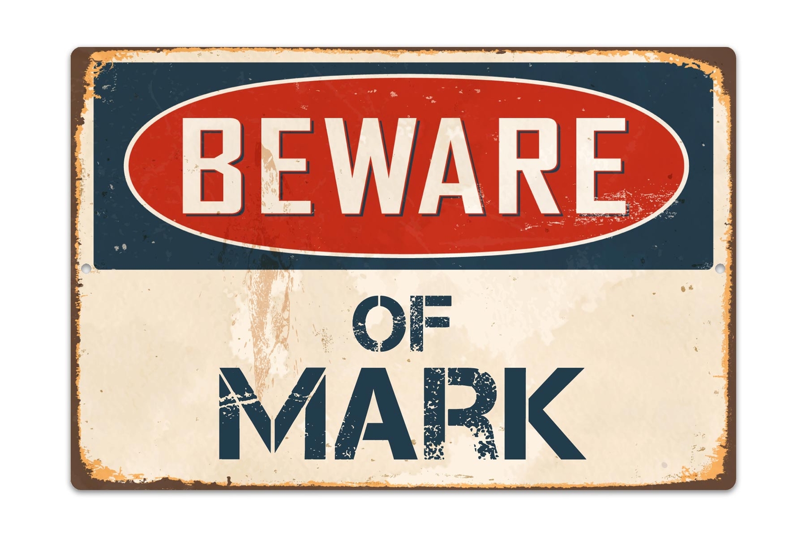Beware Of Mark 8 “x 12” Vintage Aluminum Retro Metal Sign VS554