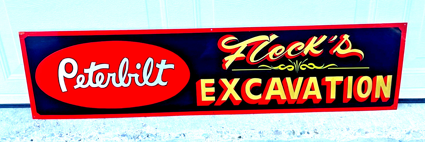 LG 40″ CUSTOM ORDER A HAND PAINTED PETERBILT BUSINESS Excavation Name Truck Sign