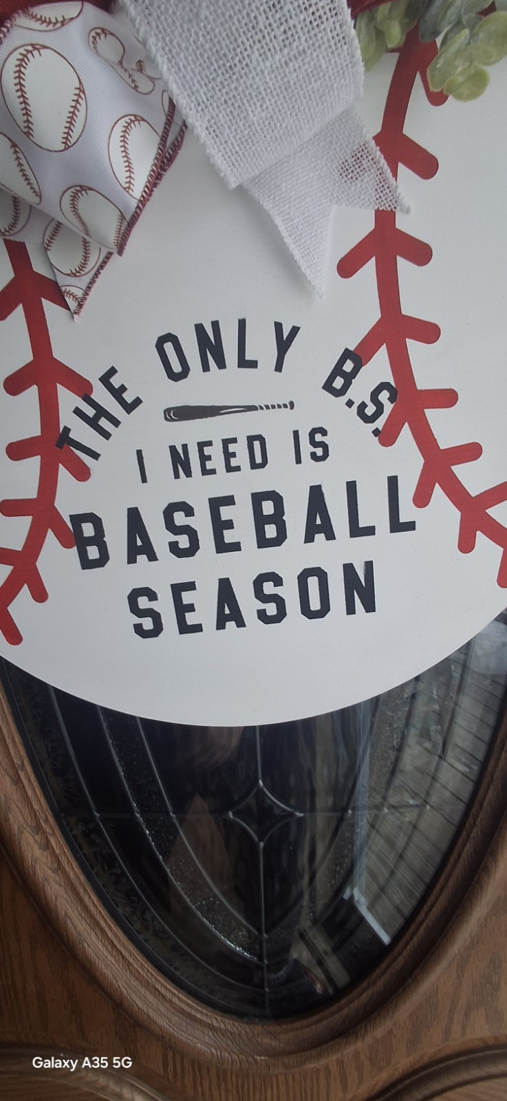 Handmade 18 In Door Hanger. Wood Round Chalk Paint Weather Proof Made In USA