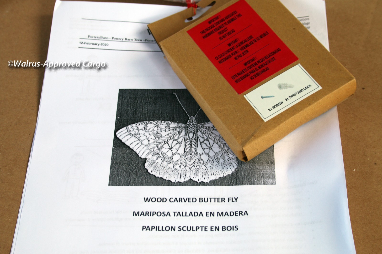 POTTERY BARN KIDS WOOD CARVED BUTTERFLY -NIB- TRULY SOMETHING TO FLAP ABOUT!