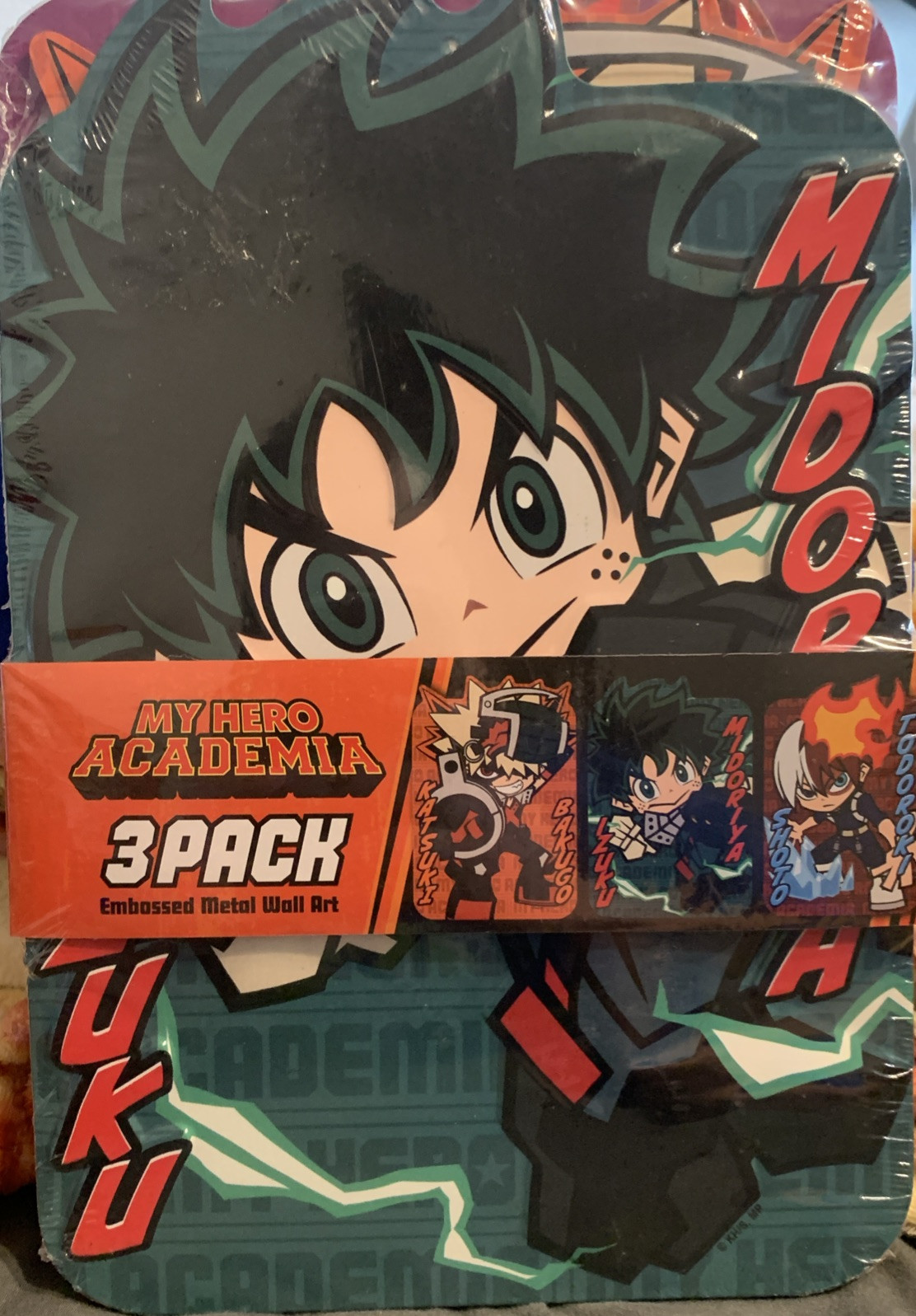 MY HERO ACADEMIA 3 Pack Embossed Metal Wall Art: Katsuki/Izuku/Shoto Todoroki