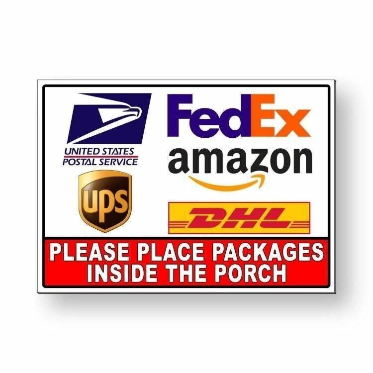 Deliver Packages Inside The Porch Delivery Instructions Sign / Decal Usps MS047