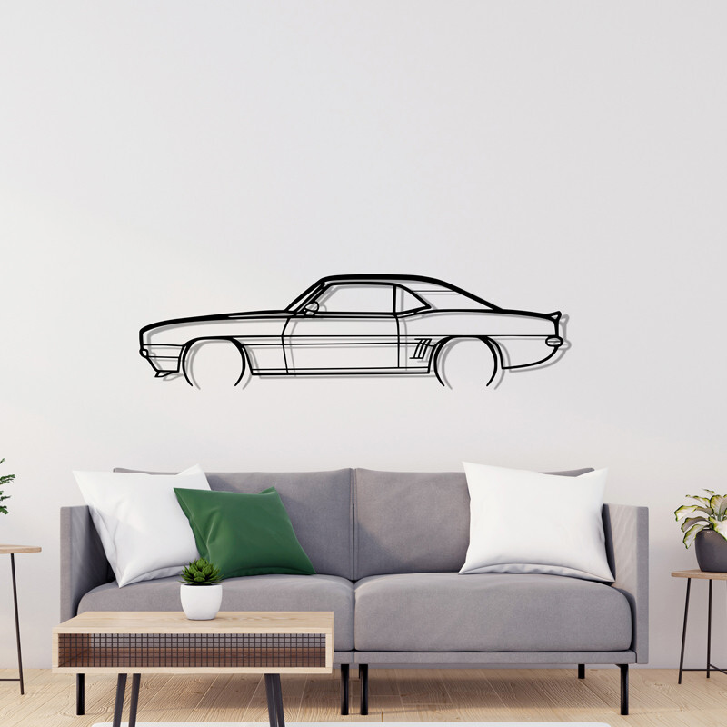 Camaro Mk1 Silhouette Steel Wall Decor Decoration Art V8 1969 SS 5.7 Z/28 Sport