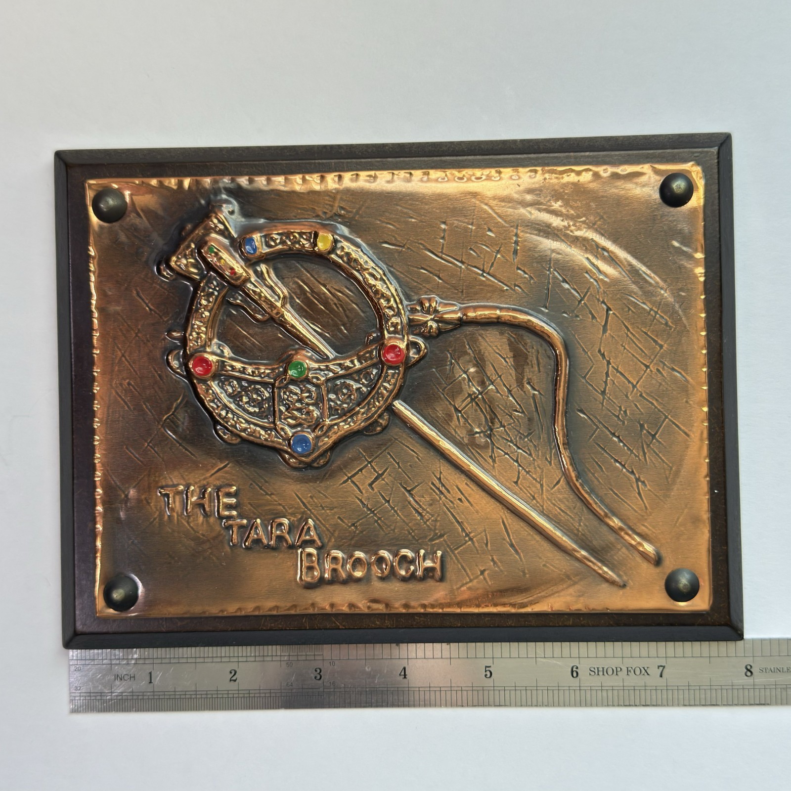 Vintage Rathbanna Celtic Tara Brooch Copper Wall Plaque Hand Wrought Ireland Art