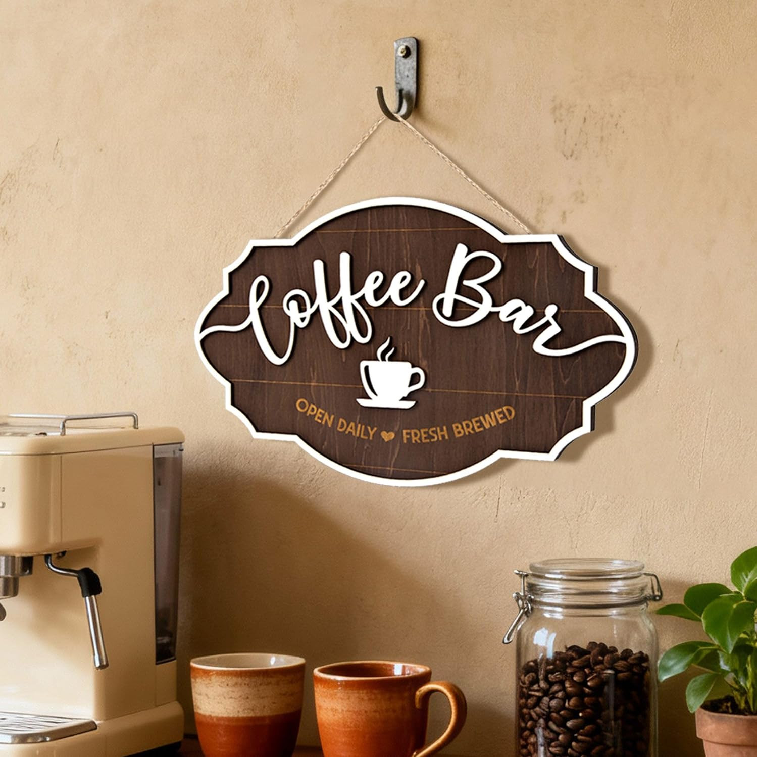 Small Coffee Bar Sign For Wall – Vintage Coffee Sign Decor For Bar Accessories
