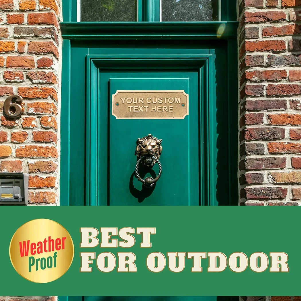 Custom Brass Outdoor Plaque | Personalized Patio Sign | Weatherproof Brass Garde