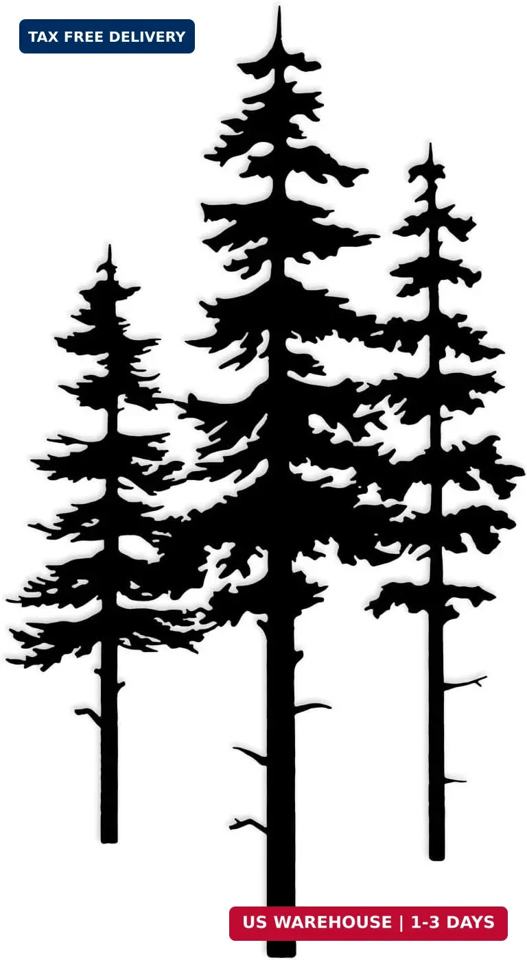 Jidecor Metal Pine Tree Wall Art Decor, Nature Home Decor, Cedar Trees Metal Sig